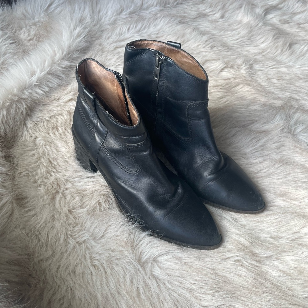 Madewell Black Leather Western Boots